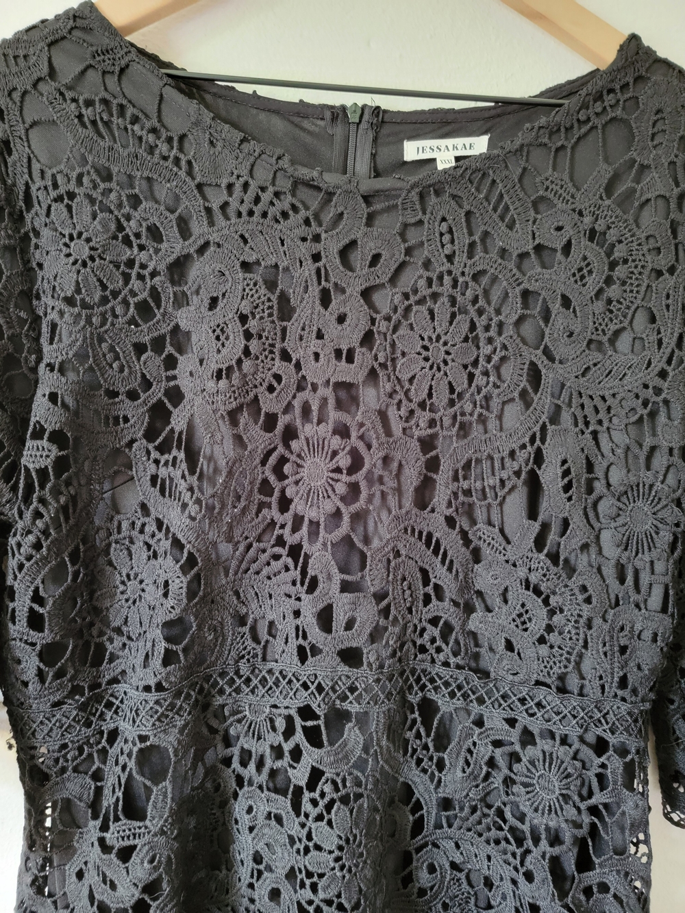 JessaKae Black Crochet Lace Midi Dress Bell Sleeves XXXL - Picture 11 of 16